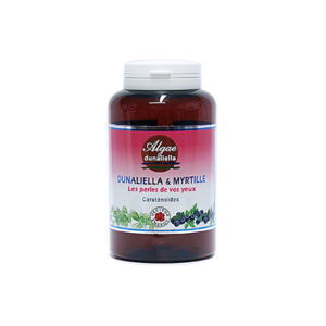 Conditionnement Dunaliella Myrtille 150 gelules HPMC 498mg non UE