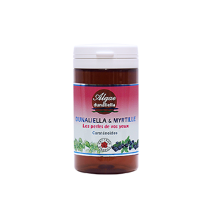 Conditionnement Dunaliella Myrtille 60 gelules HPMC 498mg non UE