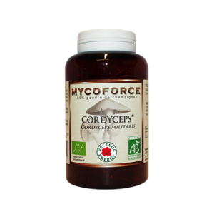 Conditionnement Myco force Herbier du Velay Cordyceps* 180 gelules HPMC 460mg